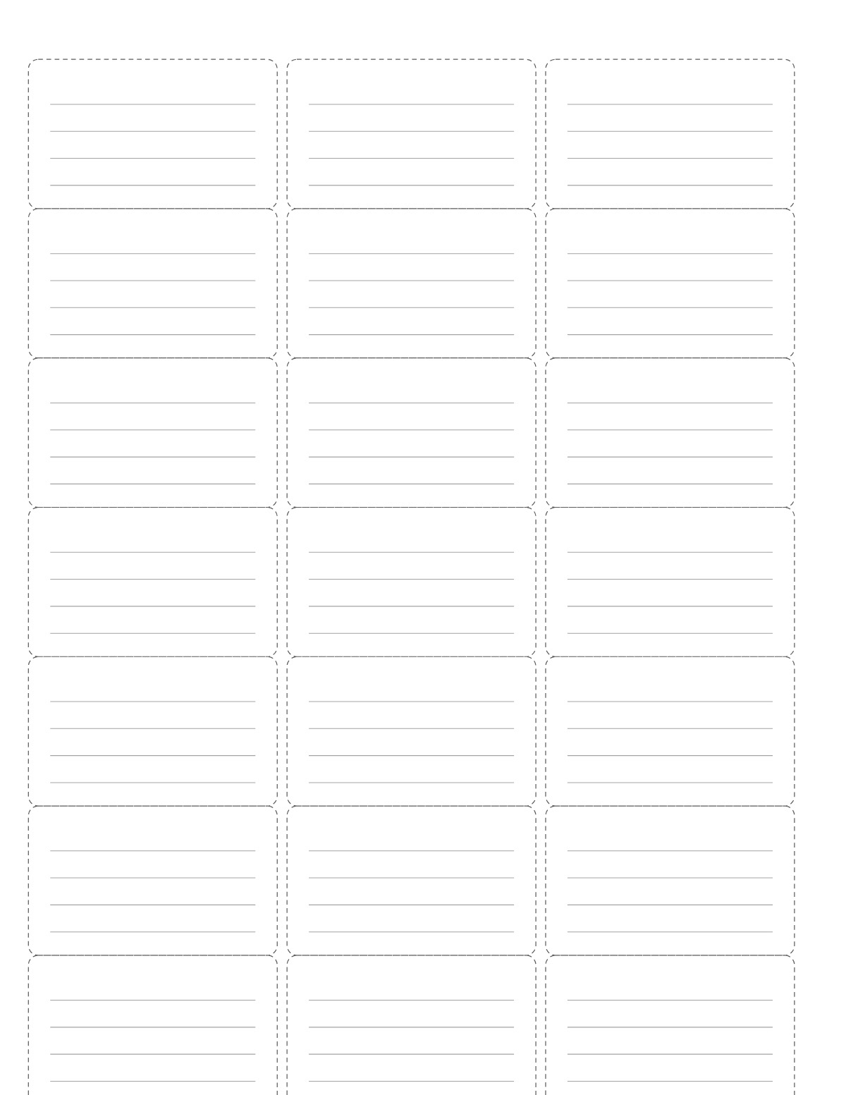 A4 Labels (21 per Sheet) printable preview