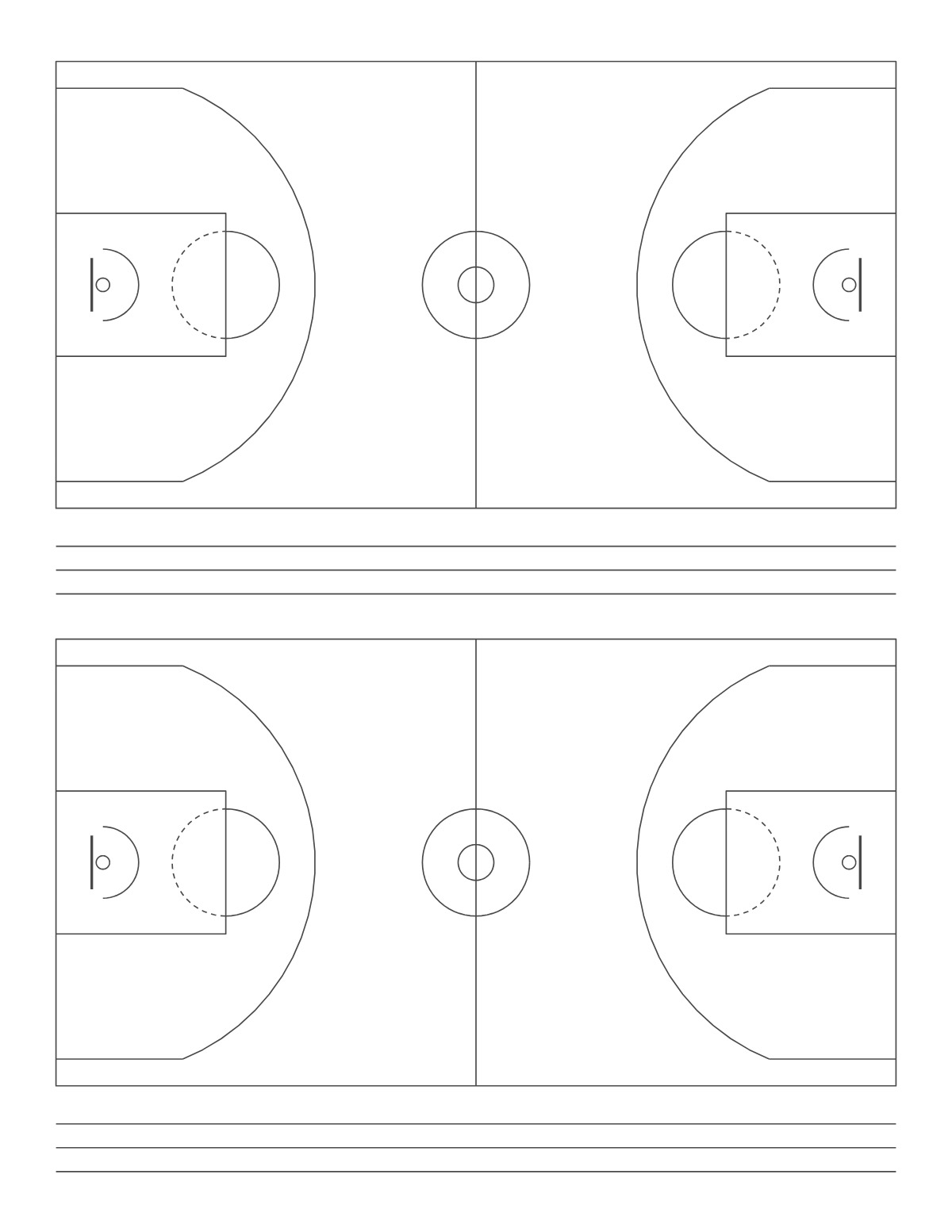Basketball Court Diagram printable preview