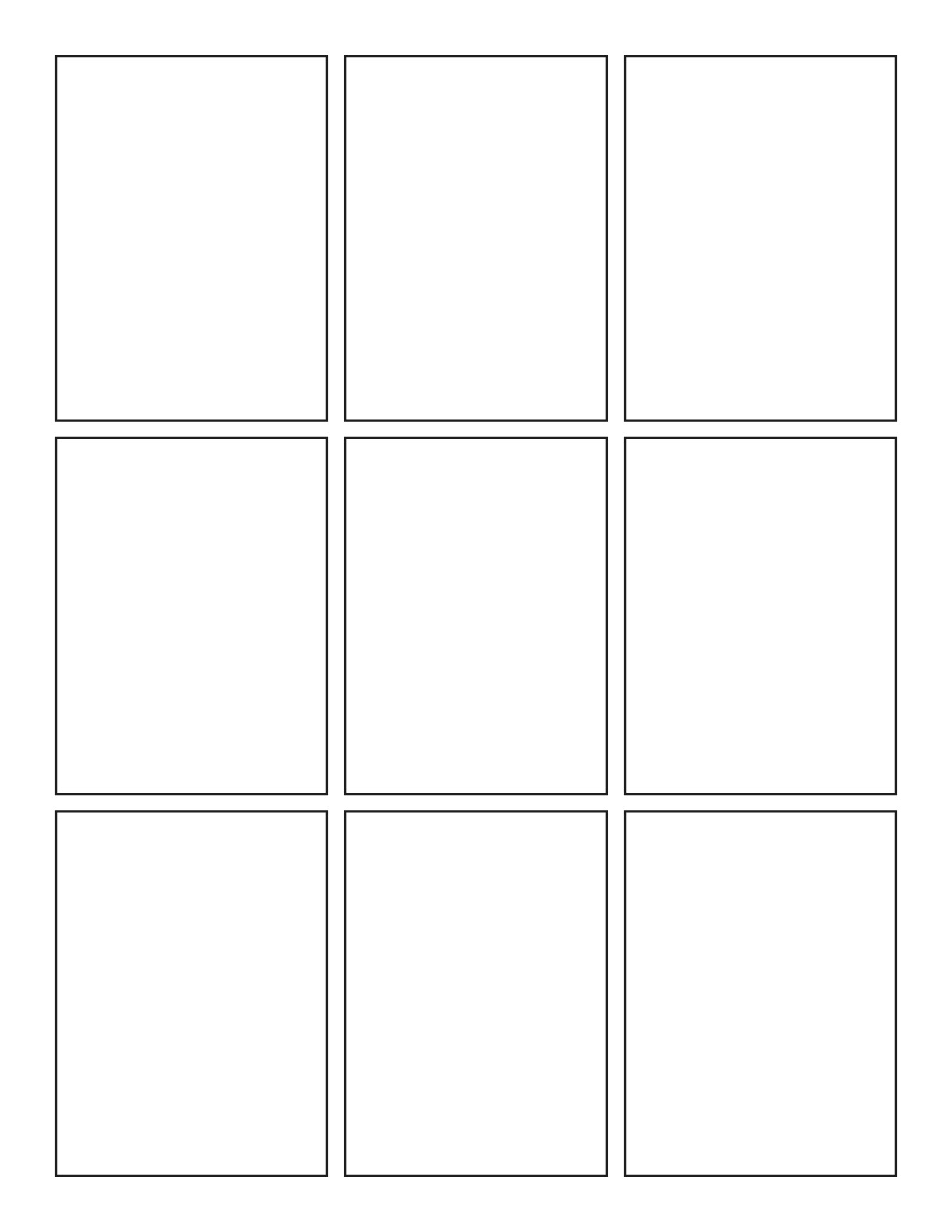 9 Panel Comic Page printable preview