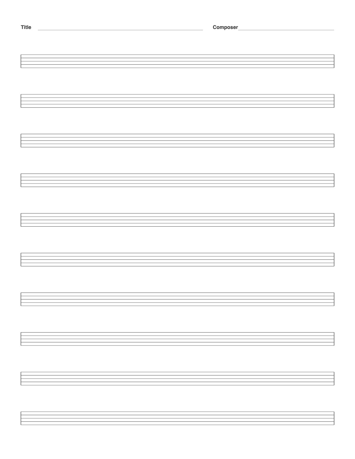 Blank Sheet Music printable preview