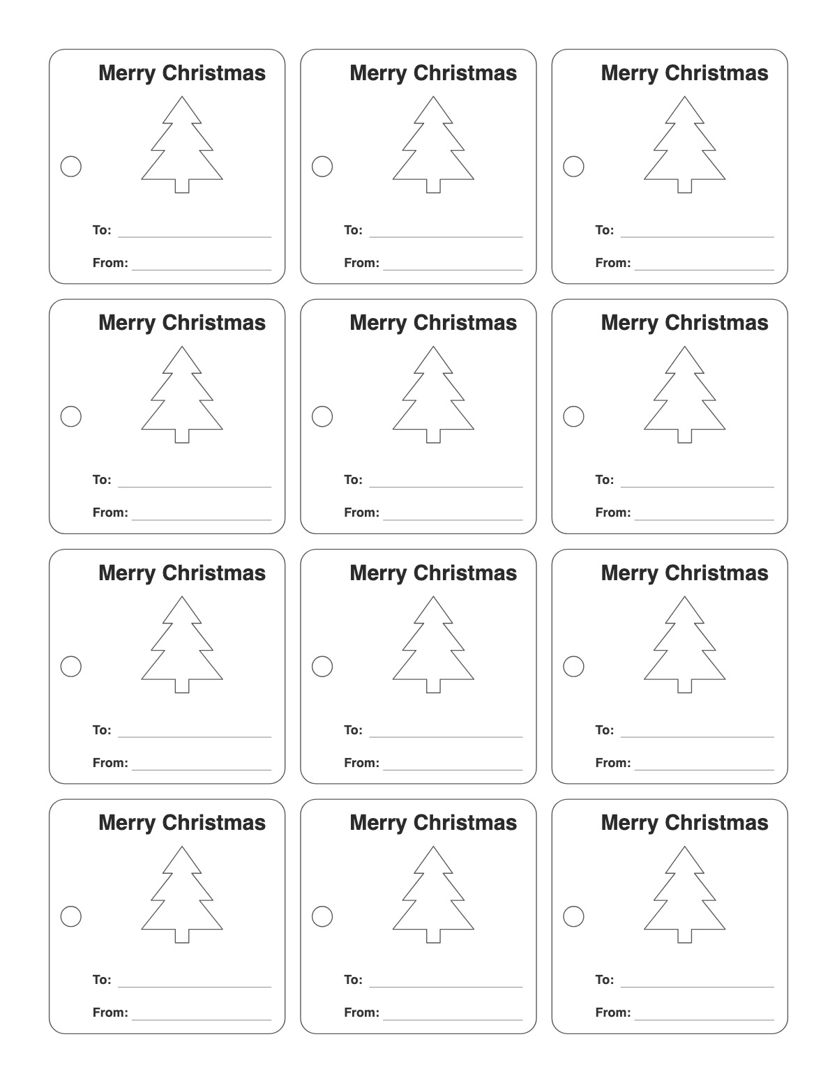 Christmas Gift Tags printable preview