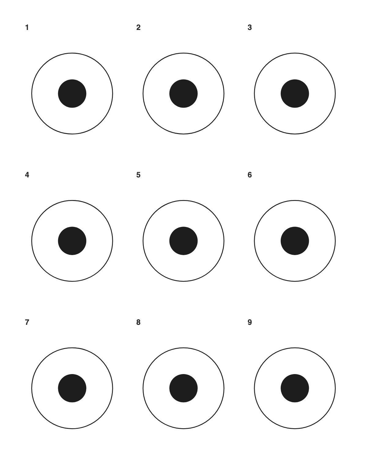 Dot Drill Target printable preview