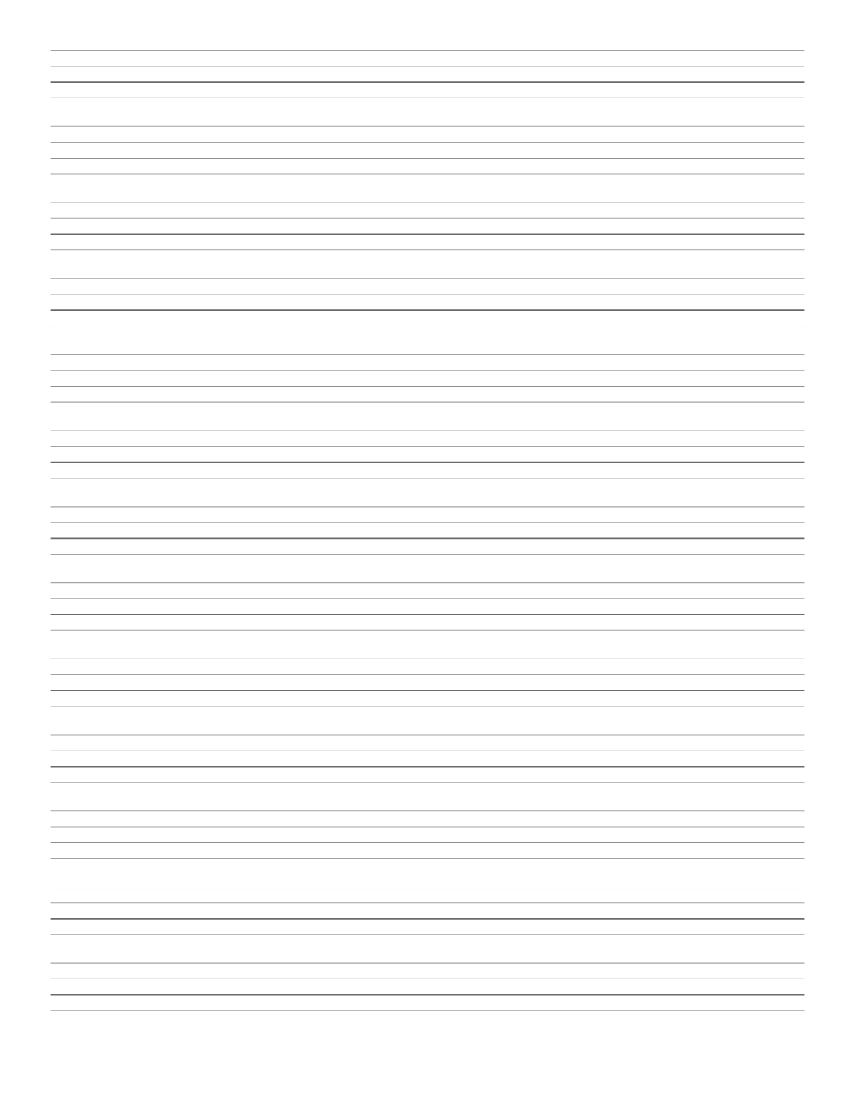 Four Line Handwriting Paper printable preview