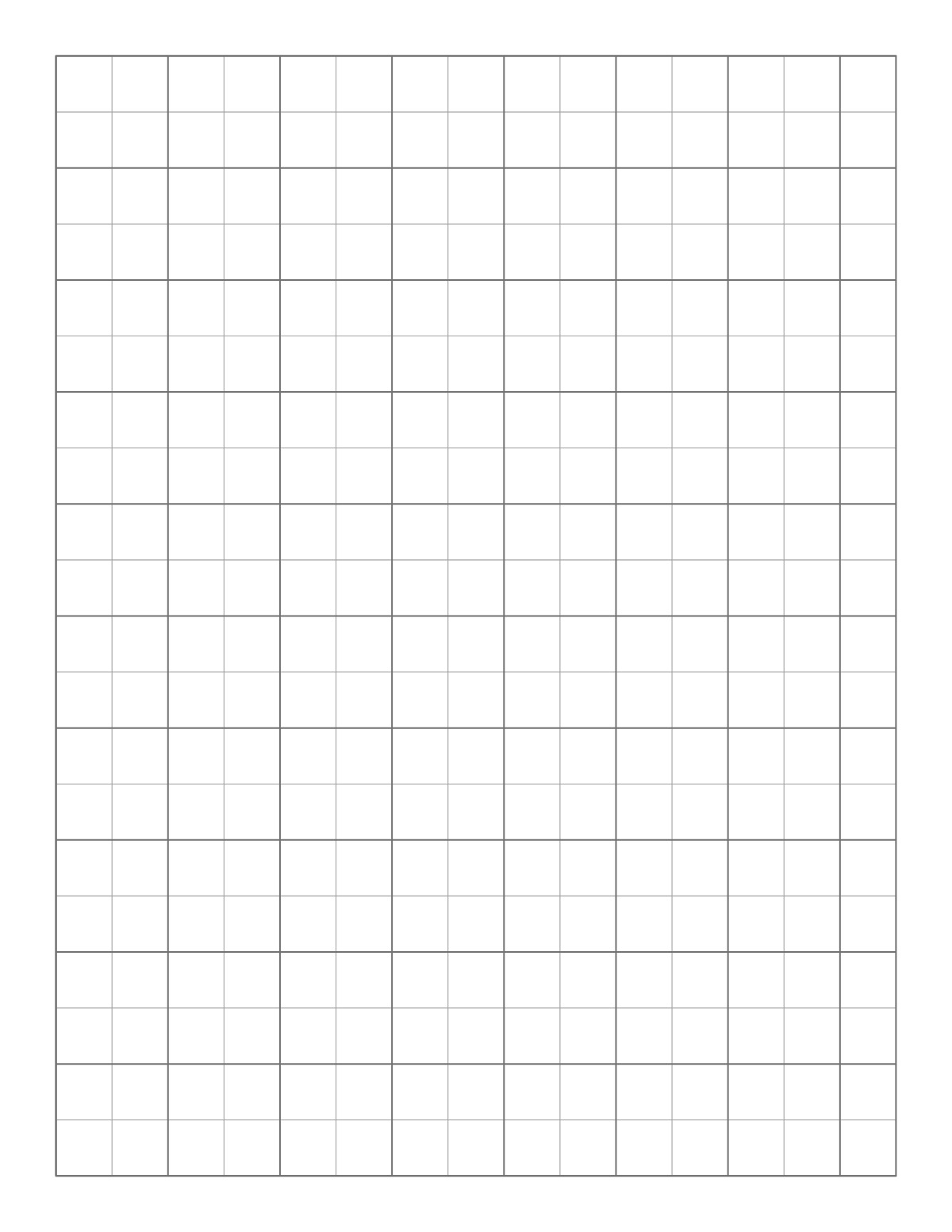 1/2 Inch Graph Paper printable preview