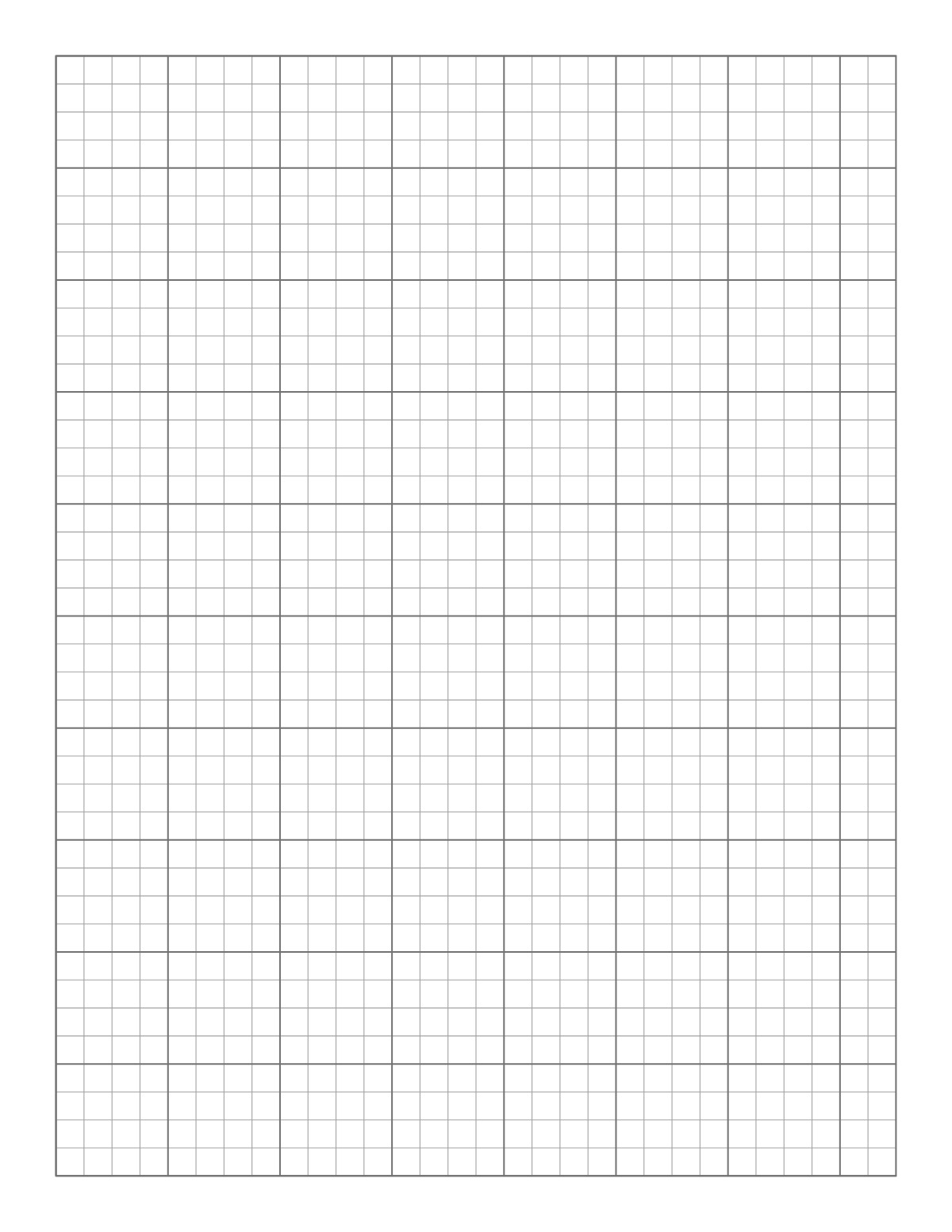 Graph Paper with Inch Lines printable preview
