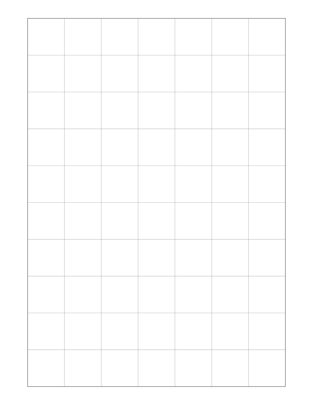 1 Inch Graph Paper printable preview