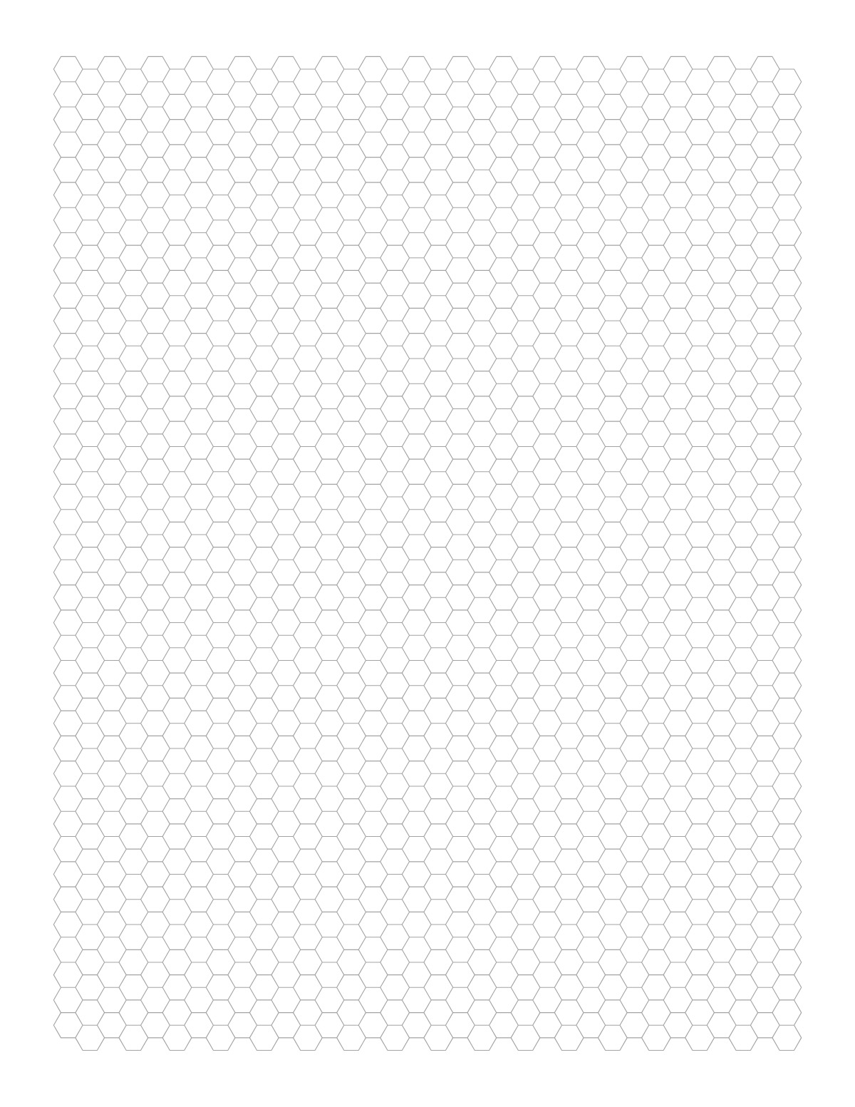 Hexagon Graph Paper printable preview