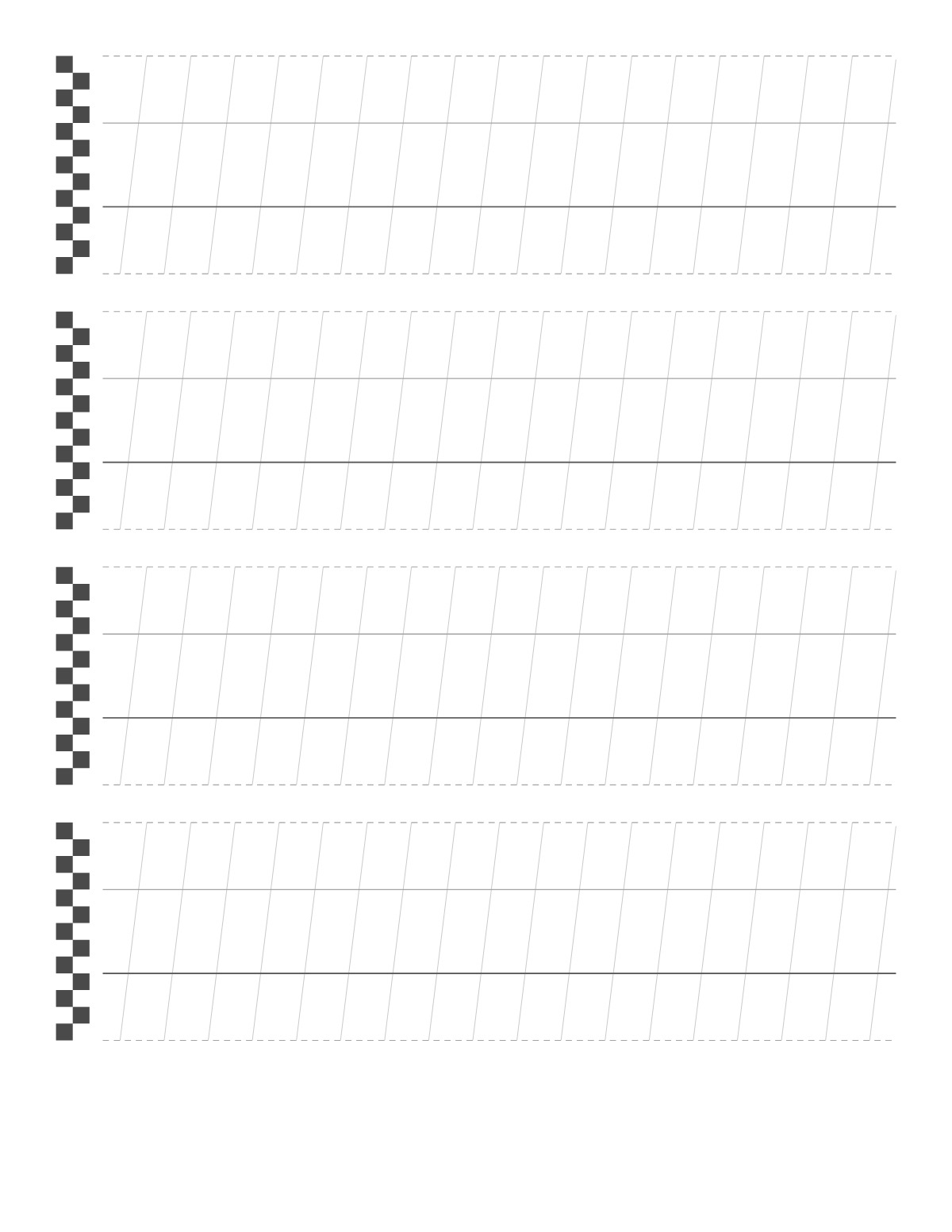 Italic Calligraphy Guide Sheet printable preview