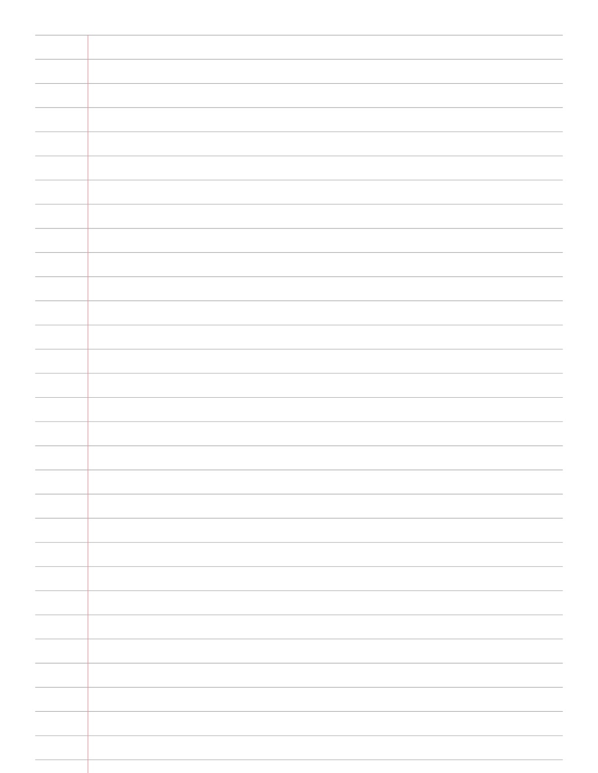 Legal Size Lined Paper printable preview