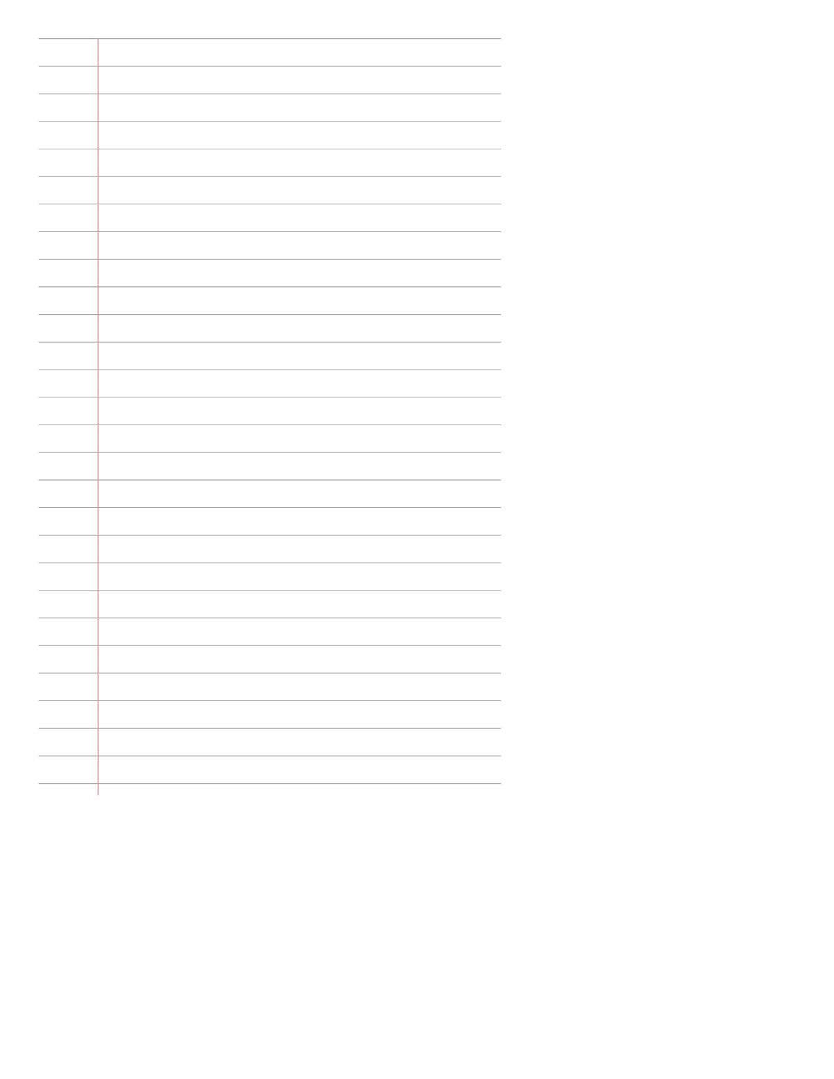Half Sheet Lined Paper printable preview
