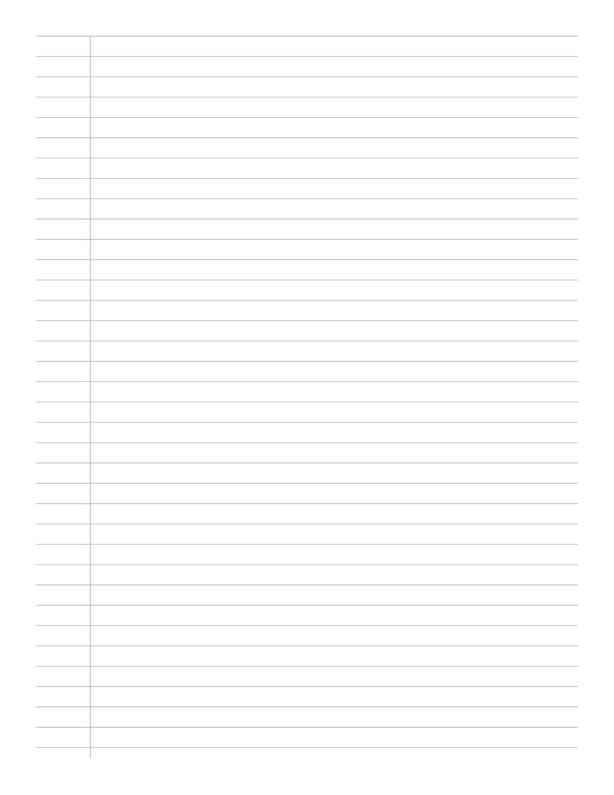 Lined Paper printable preview
