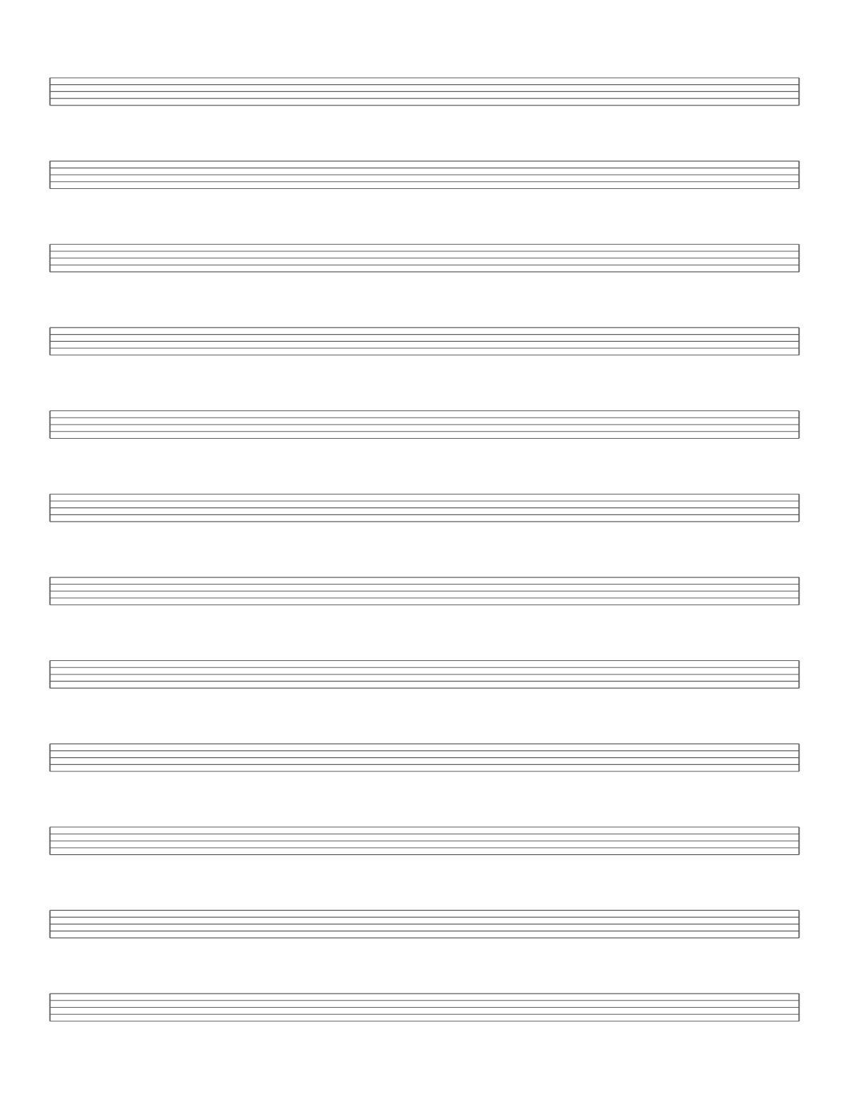 Music Staff Paper printable preview
