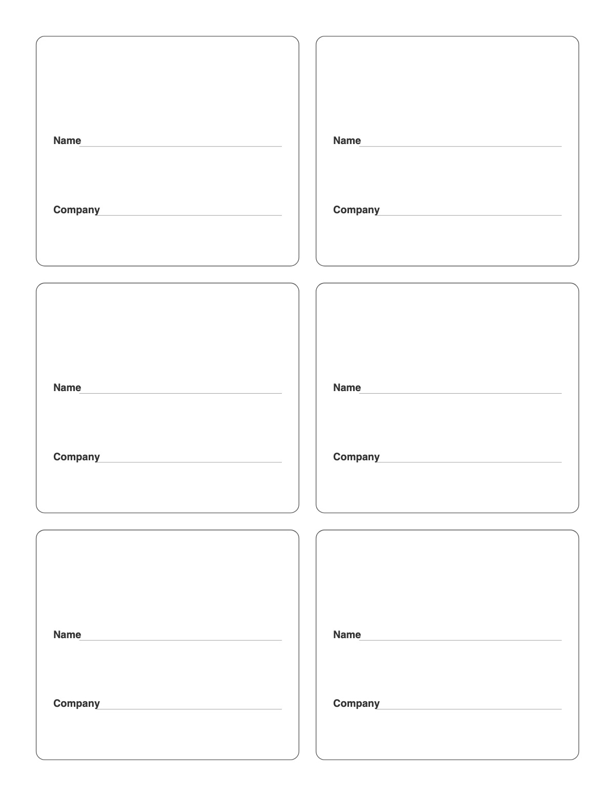 Name Badges printable preview