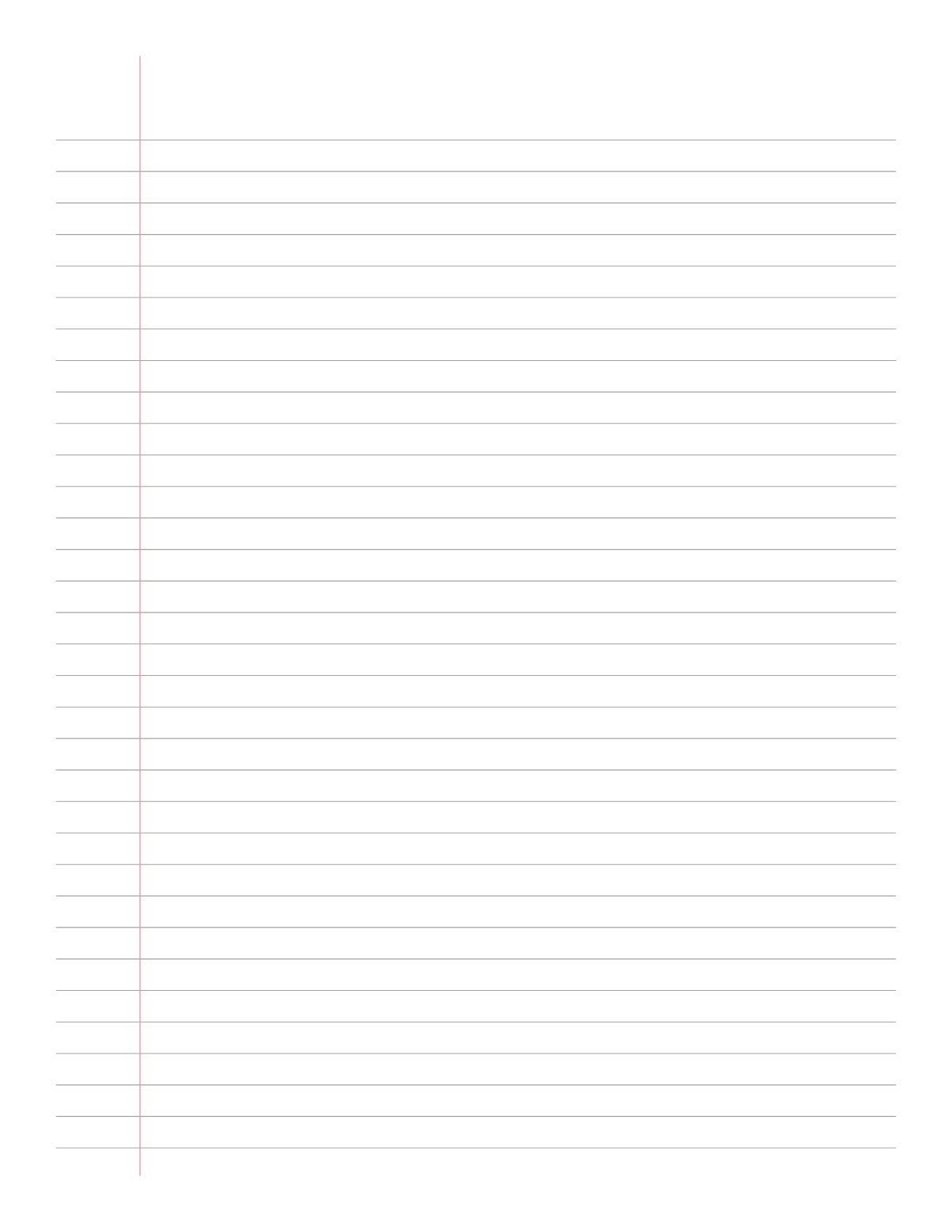 Notebook Paper printable preview