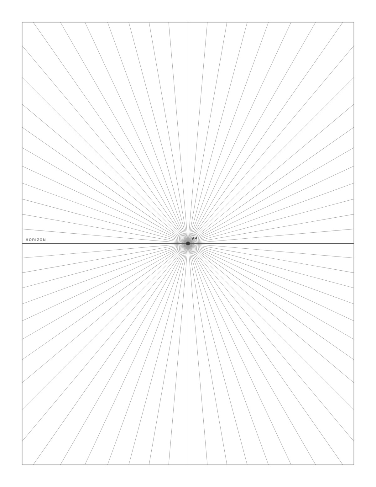 One-Point Perspective Grid printable preview