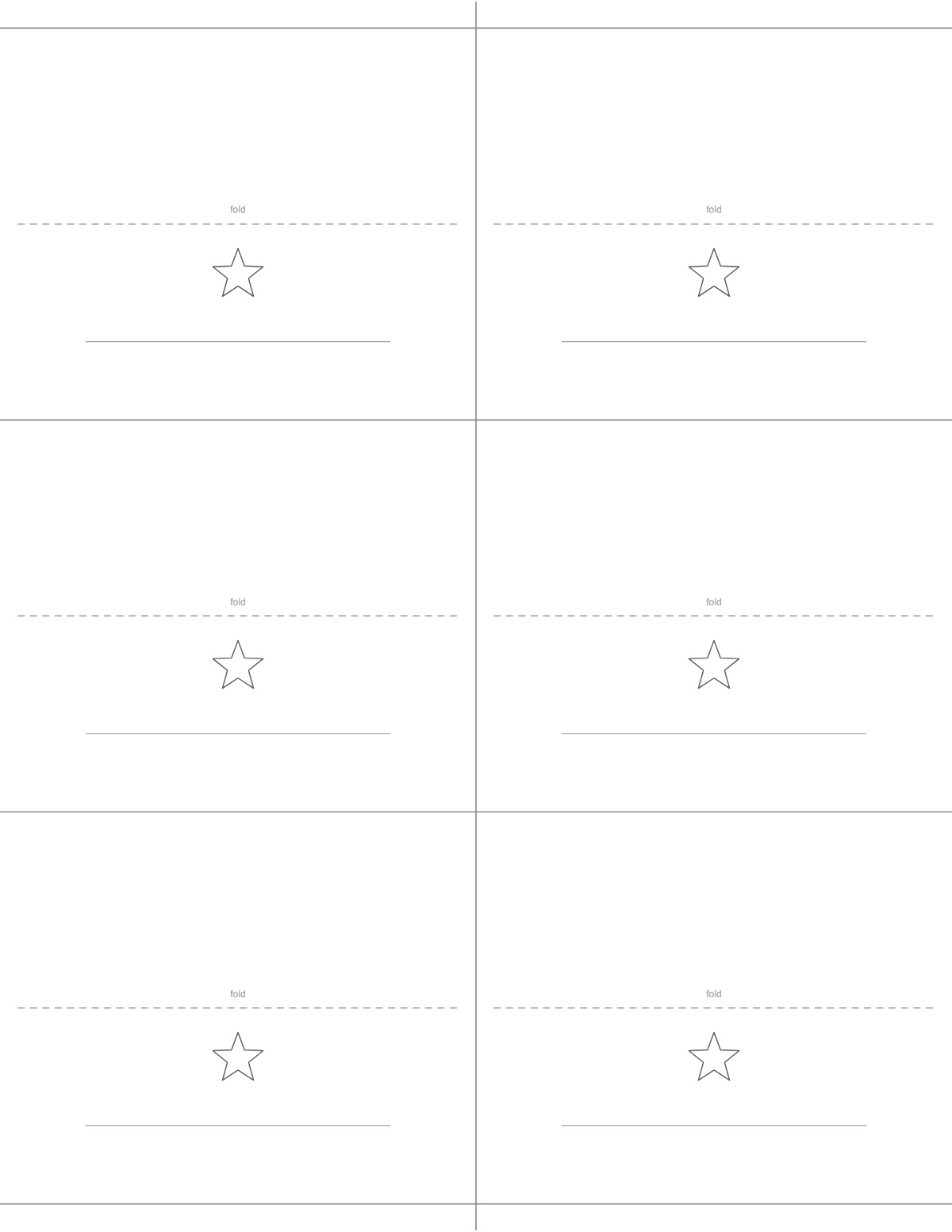 Place Card Template printable preview