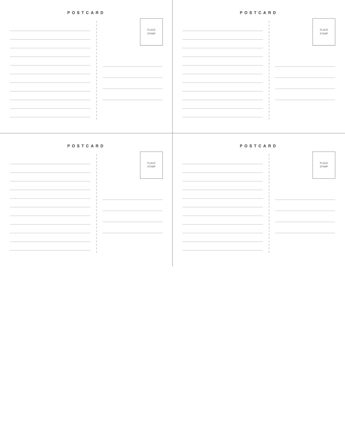 Postcard Template printable preview