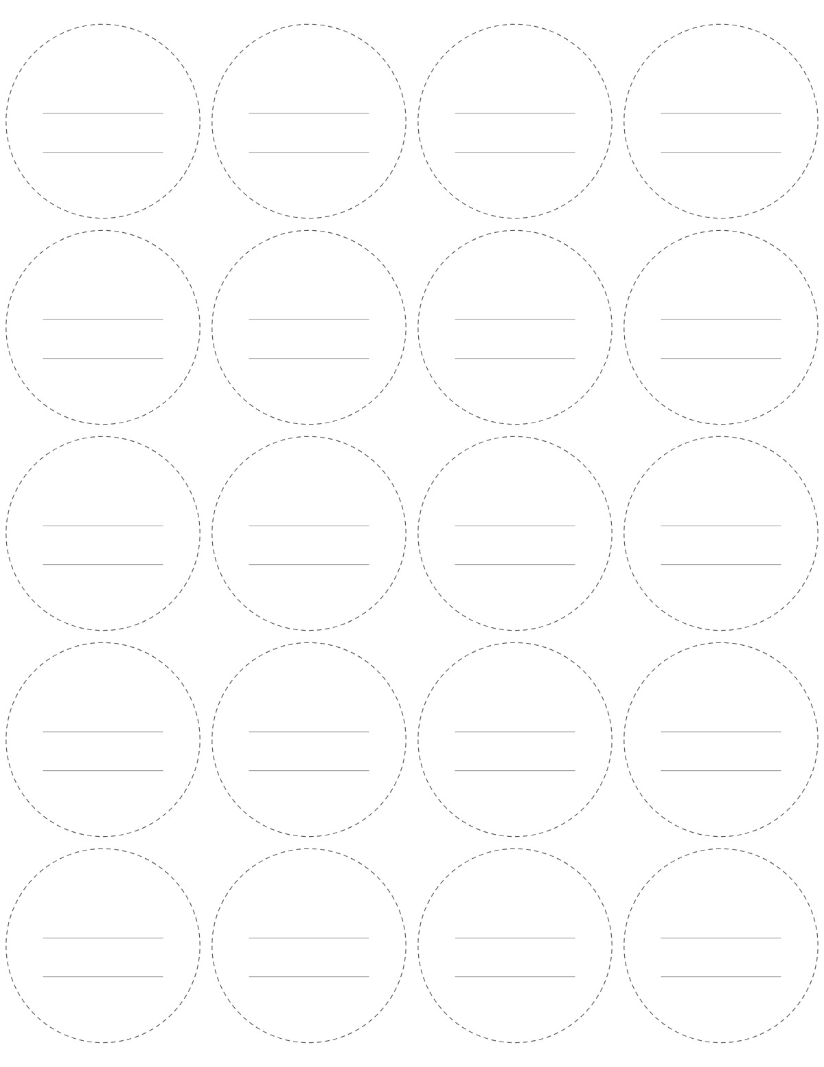 2 Inch Round Labels printable preview