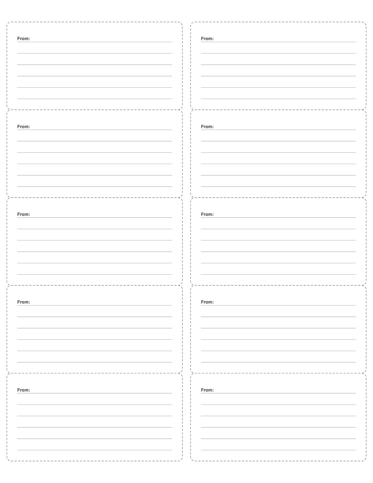 Shipping Labels (10 per Sheet) printable preview