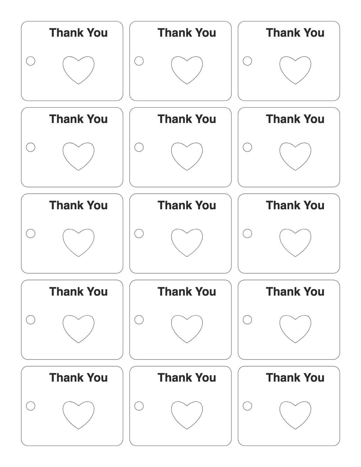 Thank You Tags printable preview
