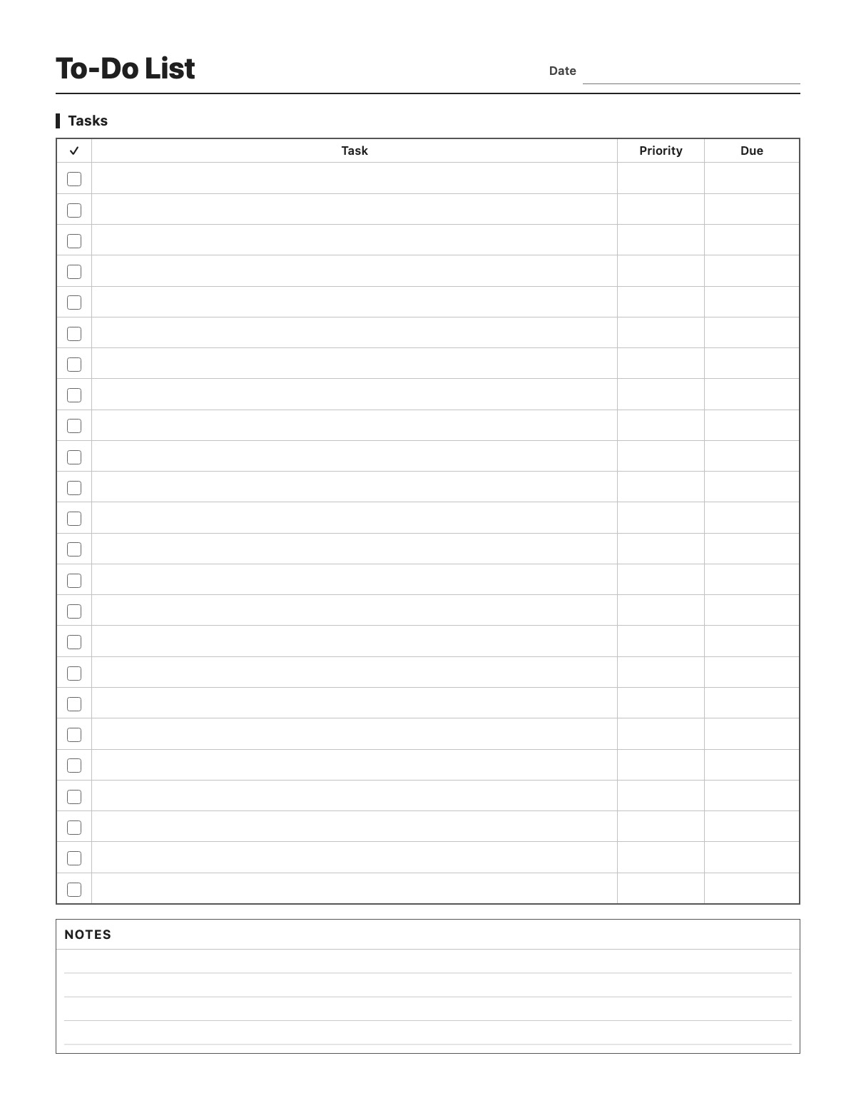 To-Do List template preview