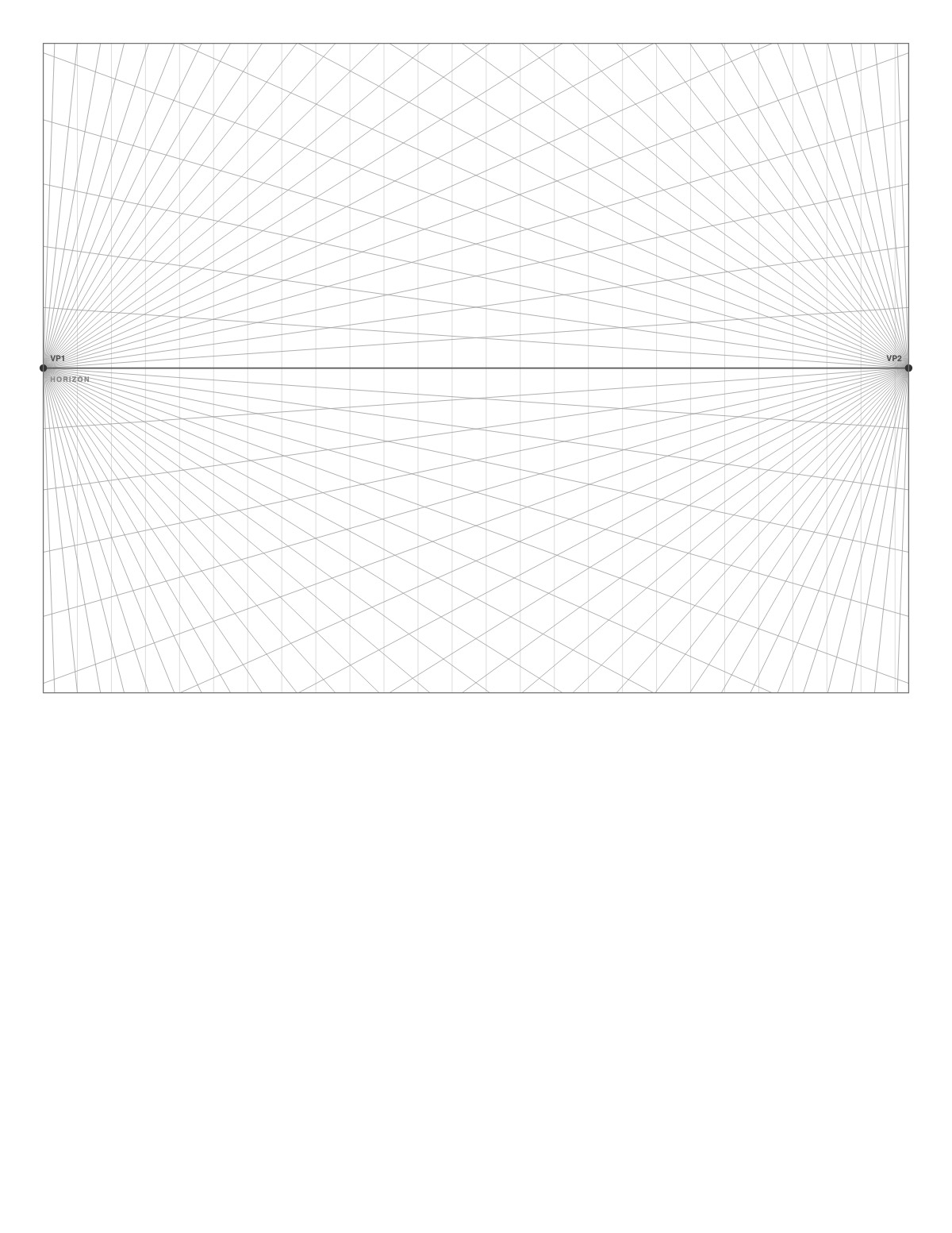 Two-Point Perspective Grid printable preview