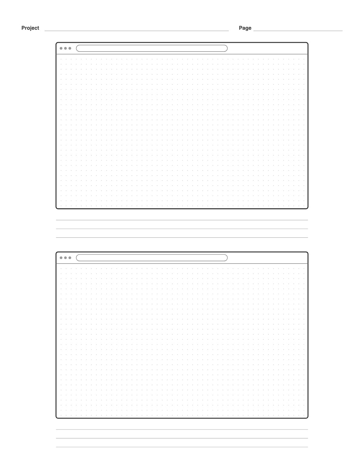 Website Wireframe Template printable preview