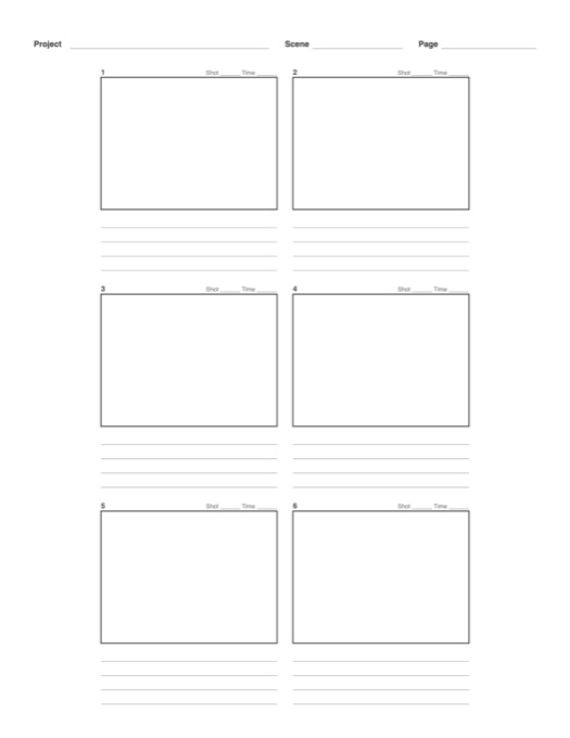 Animation Storyboard Template template preview
