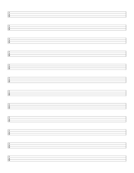 Bass Tab Paper template preview