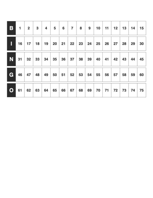 Bingo Calling Card template preview