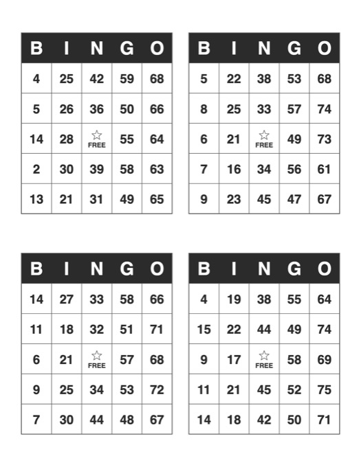 Bingo Cards template preview