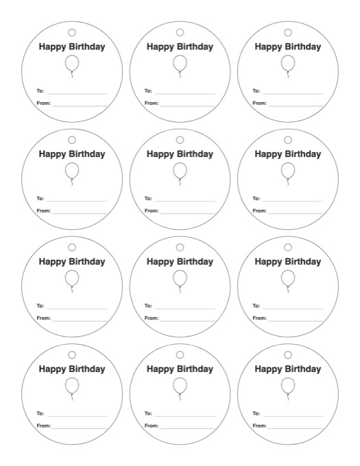 Birthday Gift Tags template preview