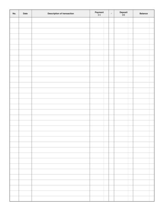 Check Register template preview