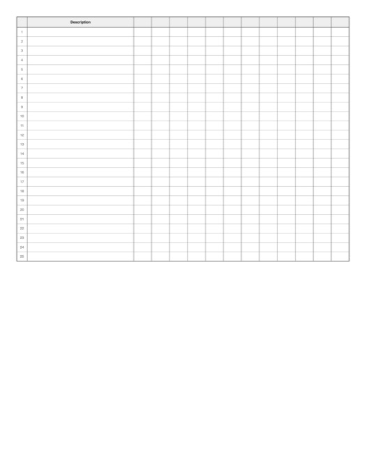 12 Column Columnar Paper template preview
