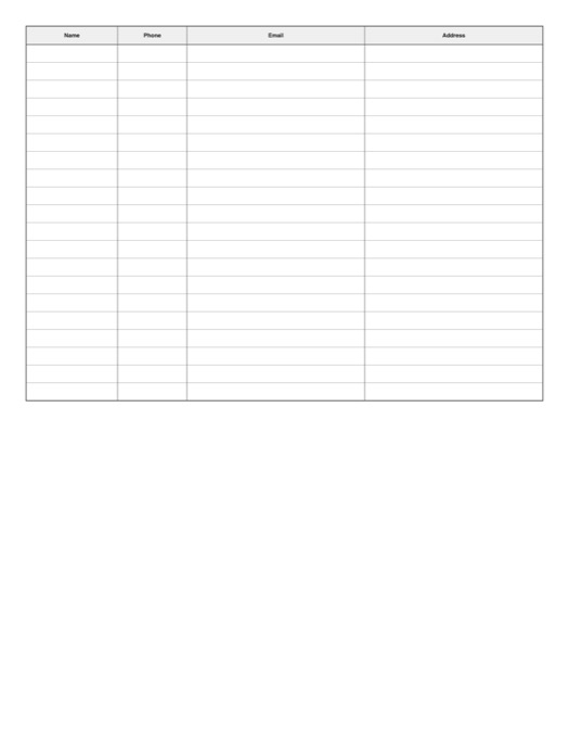 Contact List Template template preview