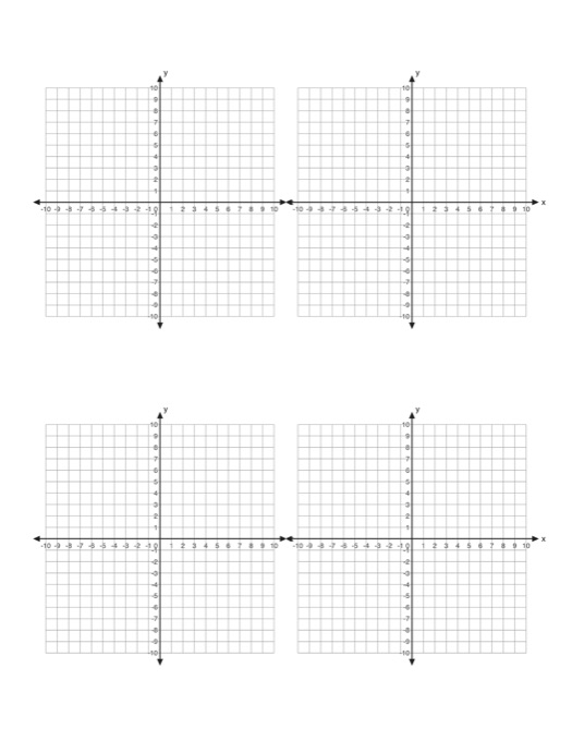 Coordinate Plane – 4 per Page template preview