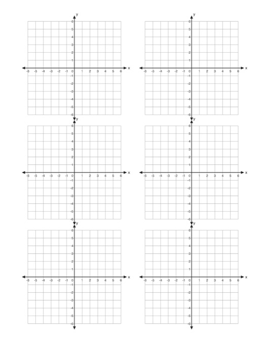 Coordinate Plane – 6 per Page template preview