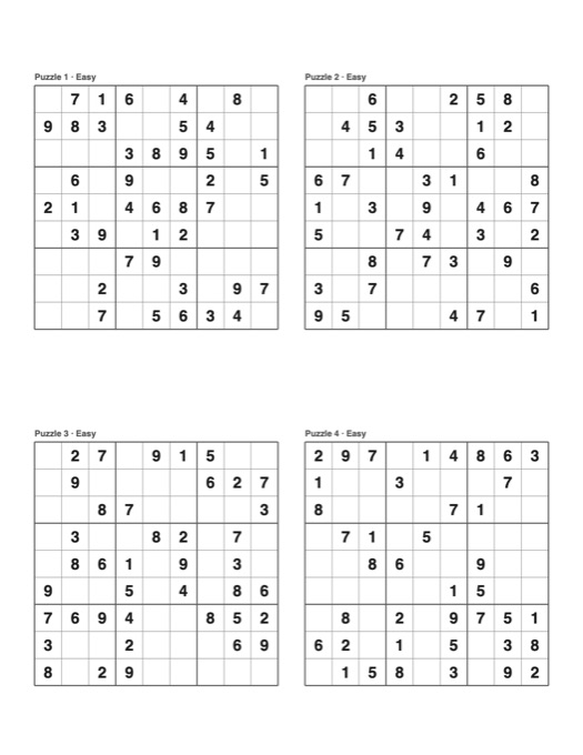 Easy Sudoku template preview