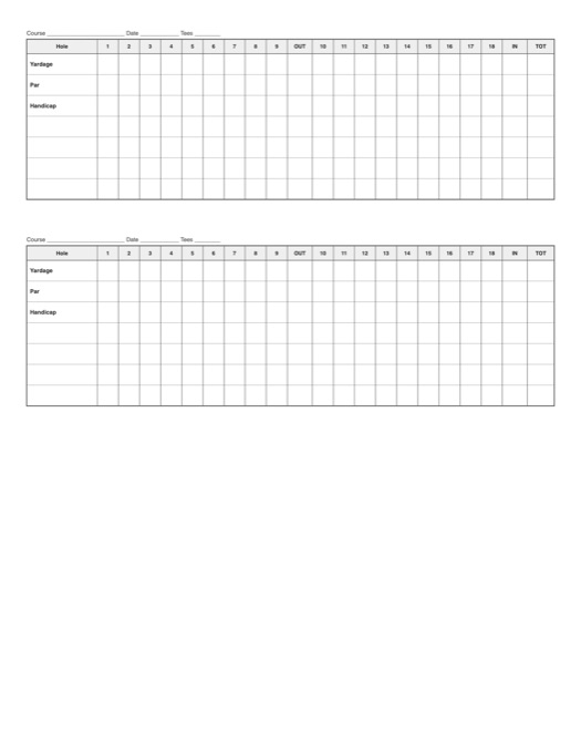 Golf Scorecard Template template preview