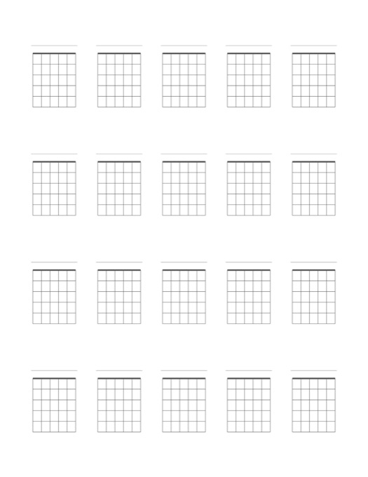 Blank Guitar Chord Chart template preview
