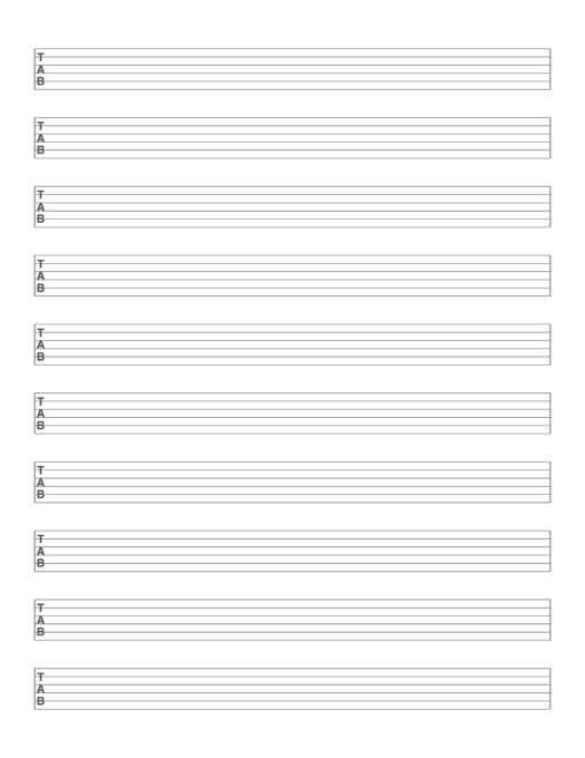 Guitar Tab Paper template preview