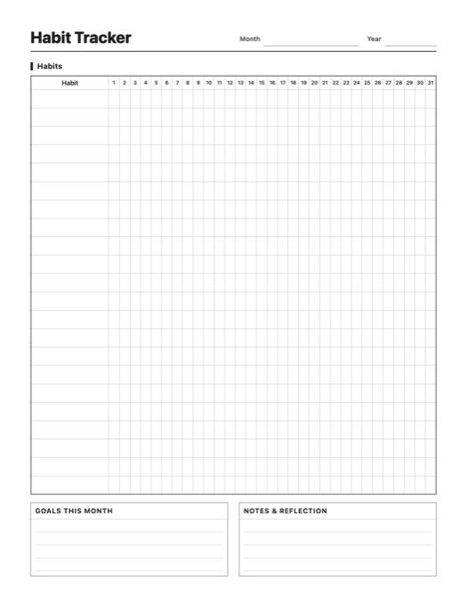 Habit Tracker template preview