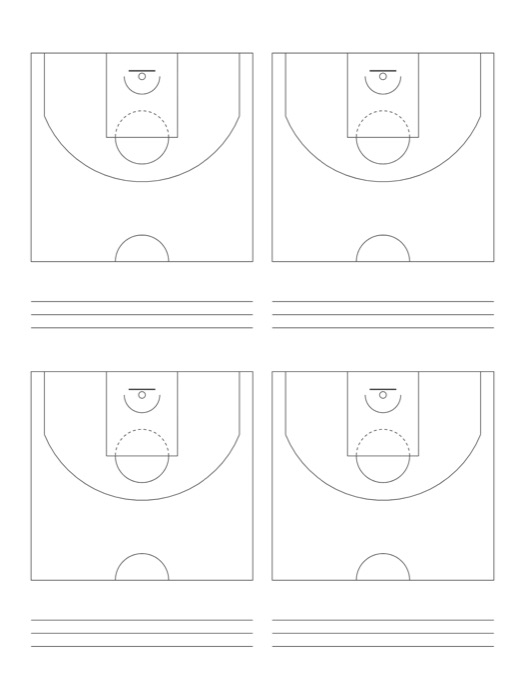 Half Court Basketball Diagram template preview