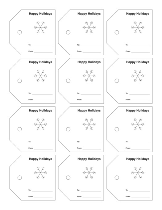 Holiday Gift Tags template preview