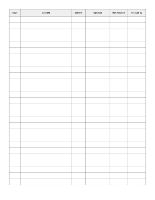 Key Log template preview