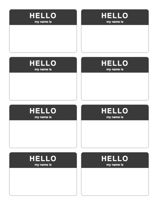 Name Tags template preview