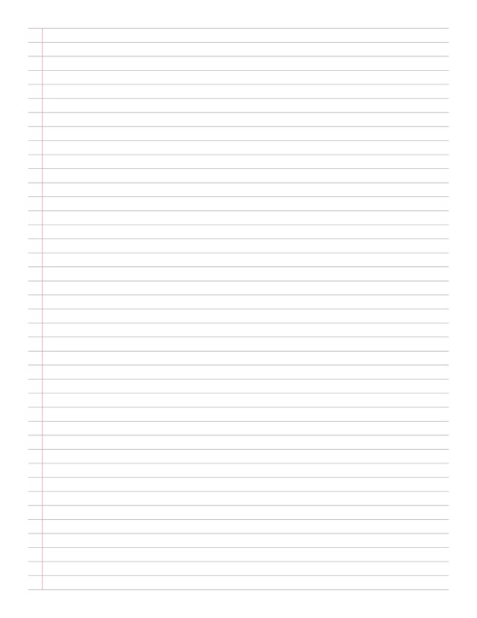 Narrow Ruled Paper template preview