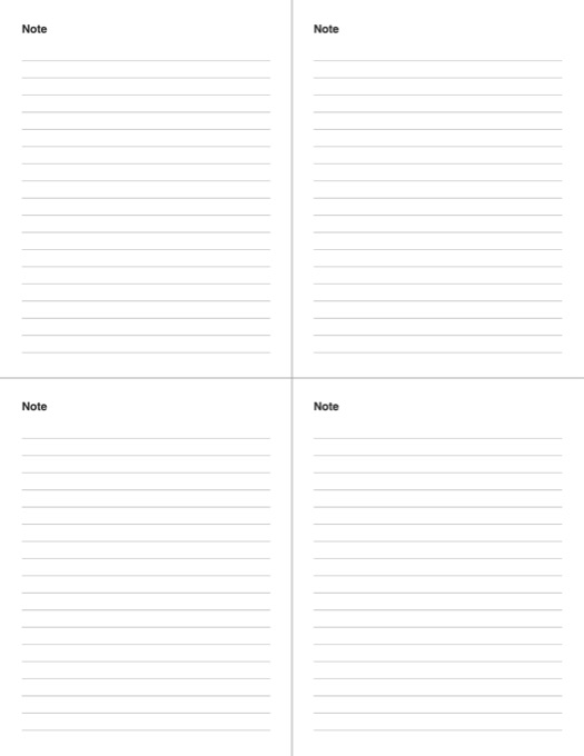 Note Cards template preview