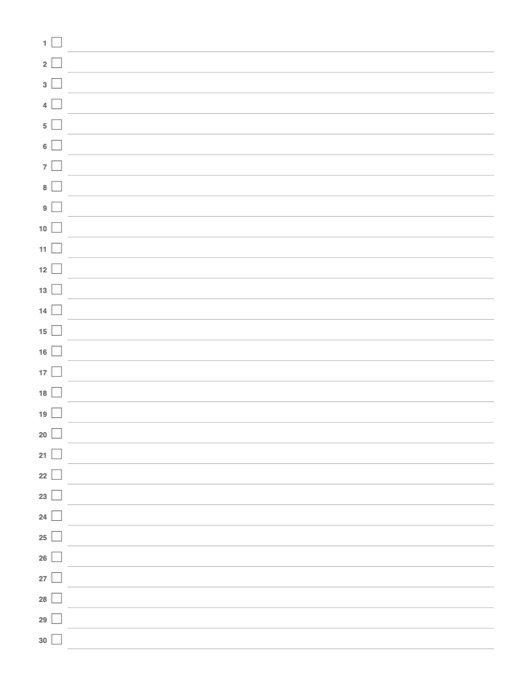 Numbered List Template template preview