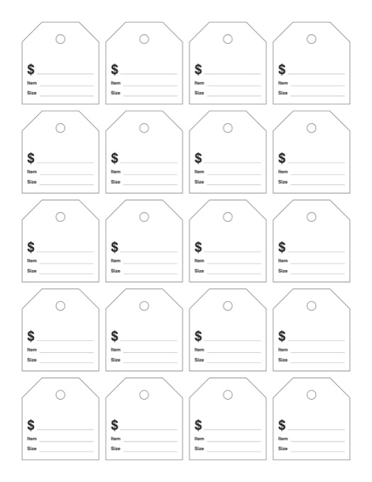 Price Tags template preview